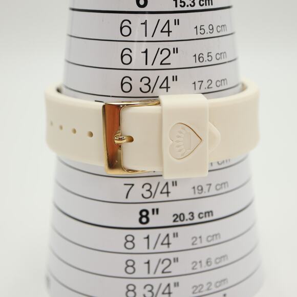 Juicy Couture Jetsetter White Gold Tone 38mm Watch Silicone Strap w New Battery - Picture 4 of 12